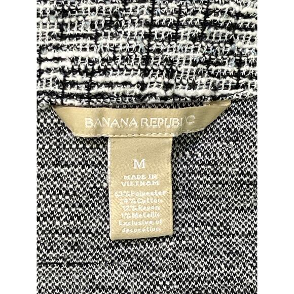 Banana Republic Black White Textured Metallic Knit Short Sleeve Top Medium - Picture 2 of 9